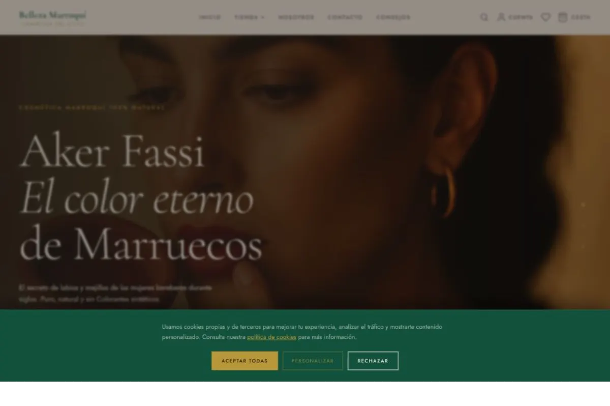 Site e-commerce Belleza Marroquí — cosmétiques marocains, développé avec Next.js en headless WordPress